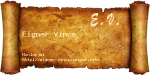 Eigner Vince névjegykártya