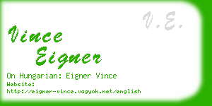 vince eigner business card